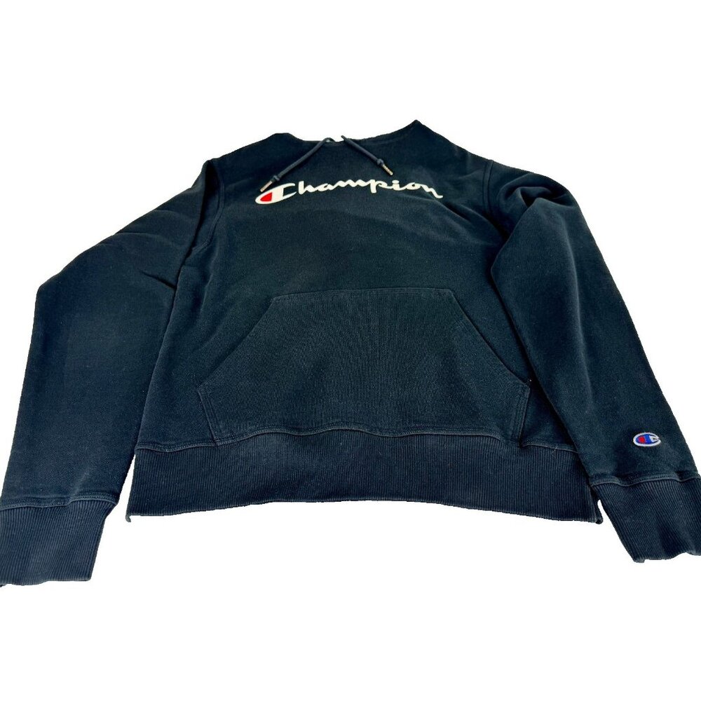Champion Authentic Athleticwear Navy Blue Pullover Hoodie Script Logo‎ Size S